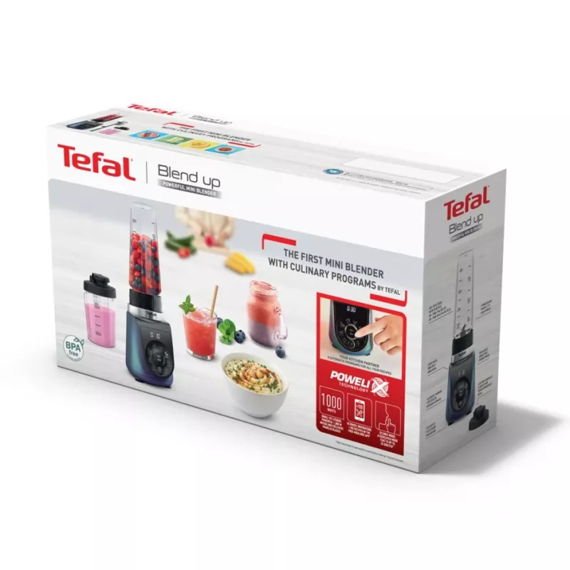Tefal Blend Up BL19H4F0 sekoitin 0,85 L tehosekoitin 1000 W sininen, läpinäkyvä