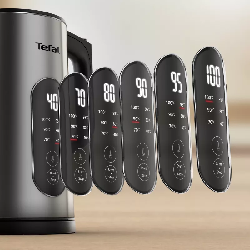 Tefal Selection KI871DE0 vedenkeitin 1,7 l 1500 W musta, ruostumaton teräs