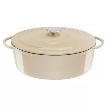 Tefal E25906 soikea beige valurautainen keittoastia, halkaisija 34 cm, soikea muoto