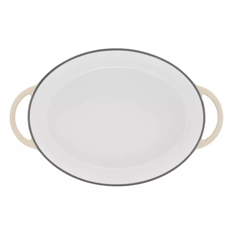 Tefal E25906 soikea beige valurautainen keittoastia, halkaisija 34 cm, soikea muoto