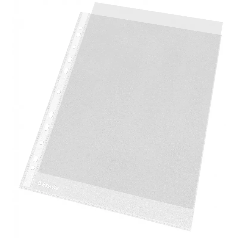 Esselte kirkkaat taskut A4 – Economy –, 210 x 297 mm (A4), läpinäkyvä, polypropeeni (PP), pysty, ylhäältä, 230 mm