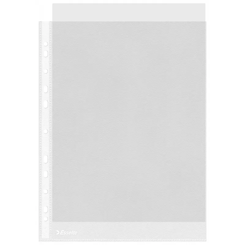 Esselte kirkkaat taskut A4 – Economy –, 210 x 297 mm (A4), läpinäkyvä, polypropeeni (PP), pysty, ylhäältä, 230 mm