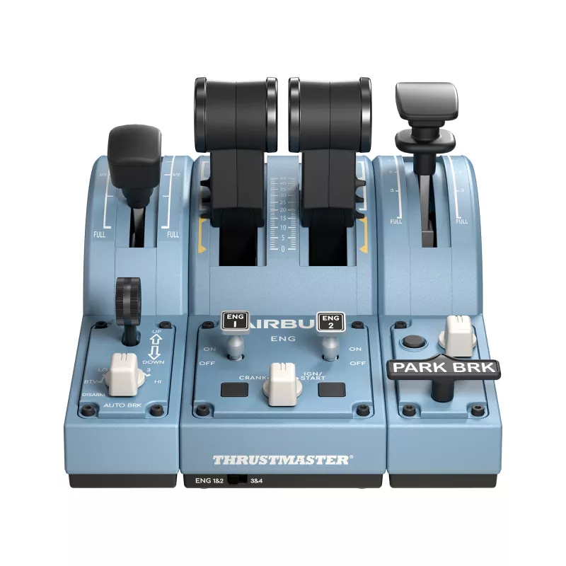 Thrustmaster TCA Quadrant Add-On Airbus Edition musta, sininen lentosimulaattori PC
