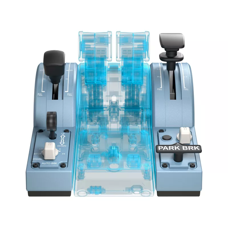 Thrustmaster TCA Quadrant Add-On Airbus Edition musta, sininen lentosimulaattori PC