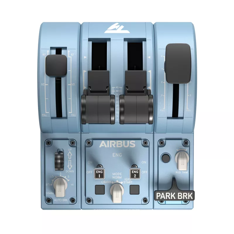 Thrustmaster TCA Quadrant Add-On Airbus Edition musta, sininen lentosimulaattori PC