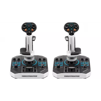 Lentotikku Thrustmaster Sol-R 2 HOSAS Space Sim Duo — johdollinen USB Type-C, analoginen/digitaalinen, musta/valkoinen