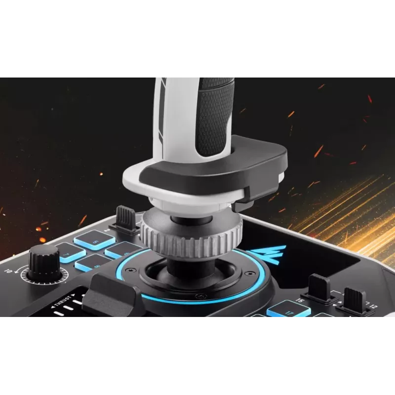 Lentotikku Thrustmaster Sol-R 2 HOSAS Space Sim Duo — johdollinen USB Type-C, analoginen/digitaalinen, musta/valkoinen