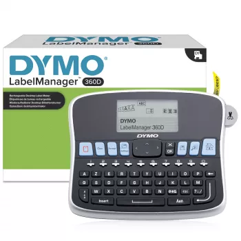 DYMO LabelManager pöytätarratulostin | 360D ladattava käsitarratulostinhelppokäyttöinenOne-Touch-pikanäppäimetQWERTZ-näppäimistösuuri näyttö | kotona ja toimistossa järjestelyyn