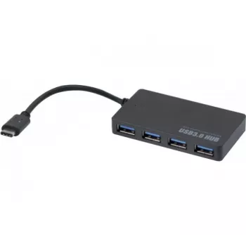 Hypertec 021308-HY USB-keskitin USB 3.2 Gen 1 (3.1 Gen 1) Type-C 5000 Mbit/s musta
