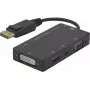 Hypertec 127377-HY videokaapeliadapteri DisplayPort DVI-D + VGA (D-Sub) + HDMI musta