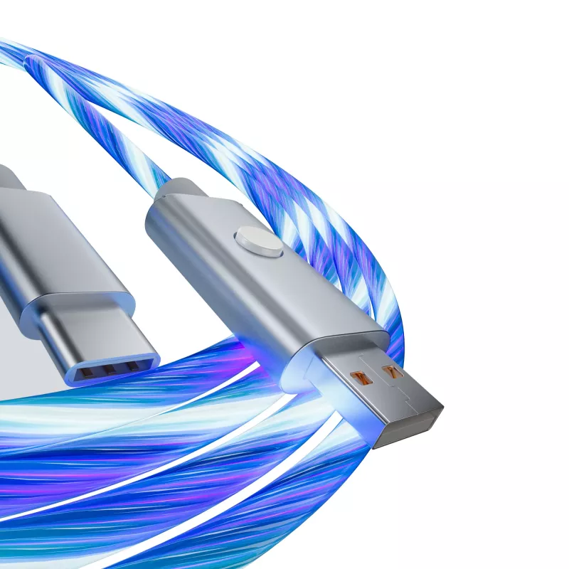 Oniverse USB-A - USB-C Quick Charge -kaapeli LED-valolla - 2 metriä - valkoinen (Multiplatform)