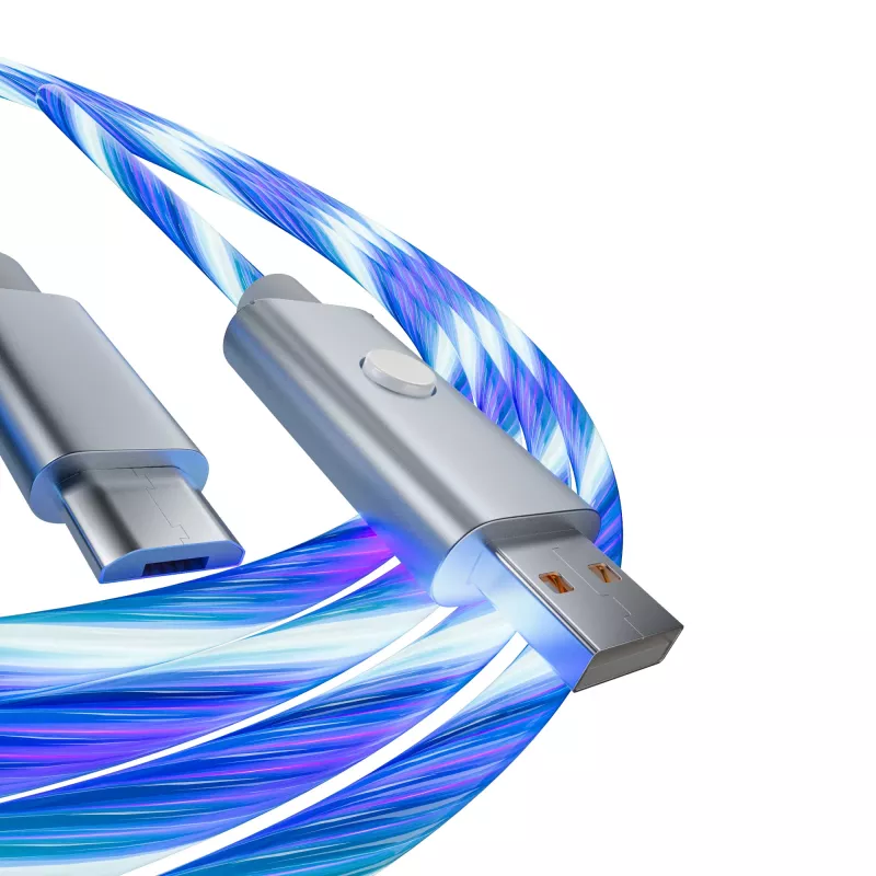 Oniverse Micro-USB-latauskaapeli LED-valolla – 2 metriä – valkoinen (Multiplatform)