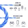 Oniverse Micro-USB-latauskaapeli LED-valolla – 2 metriä – valkoinen (Multiplatform)