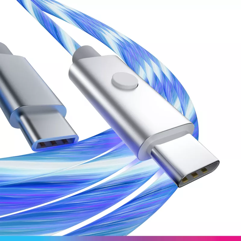 Oniverse USB-C - USB-C -pikalatauskaapeli – 2 metriä – LED (Multiplatform)