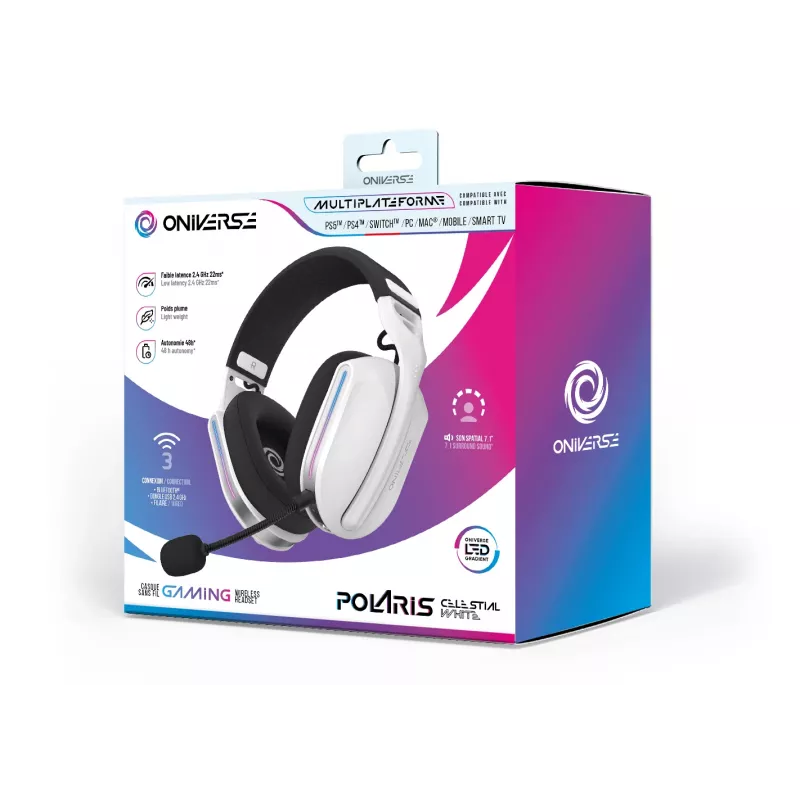 Oniverse langattomat pelikuulokkeet Polaris - Celestial White (Multiplatform)