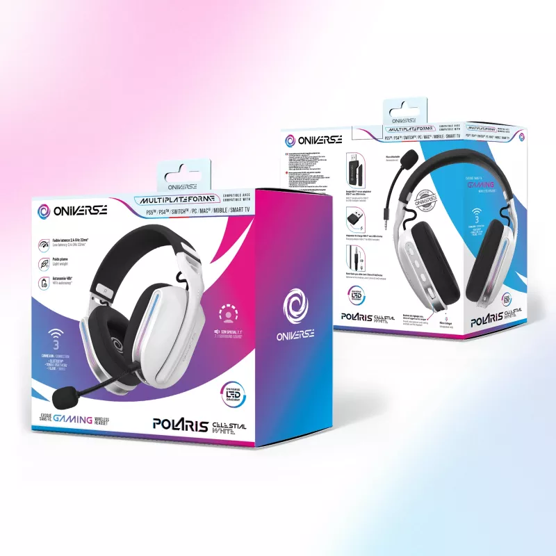 Oniverse langattomat pelikuulokkeet Polaris - Celestial White (Multiplatform)