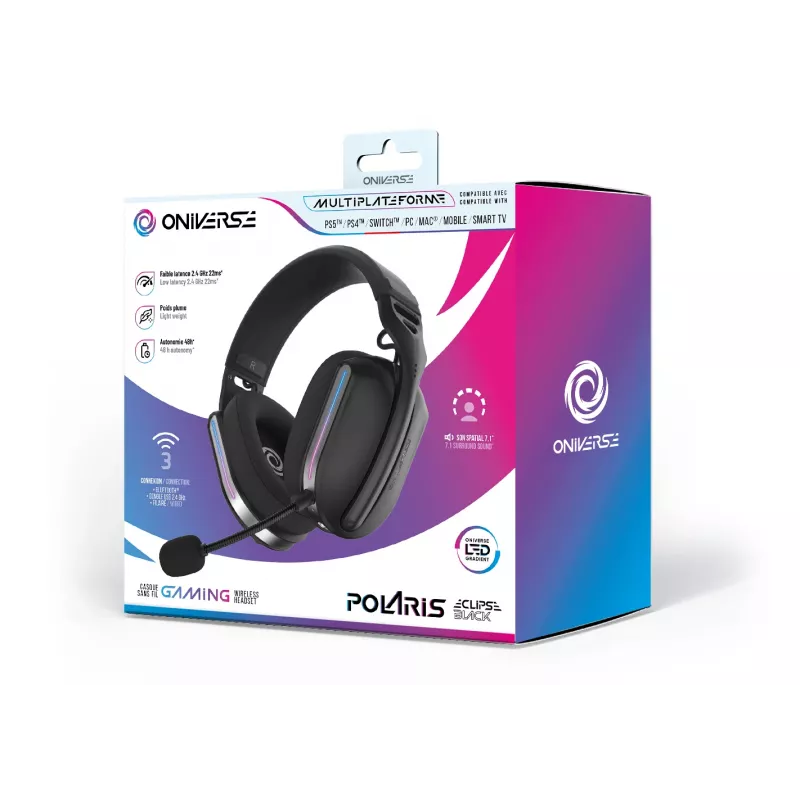 Oniverse langattomat pelikuulokkeet Polaris - Eclipse musta (Multiplatform)