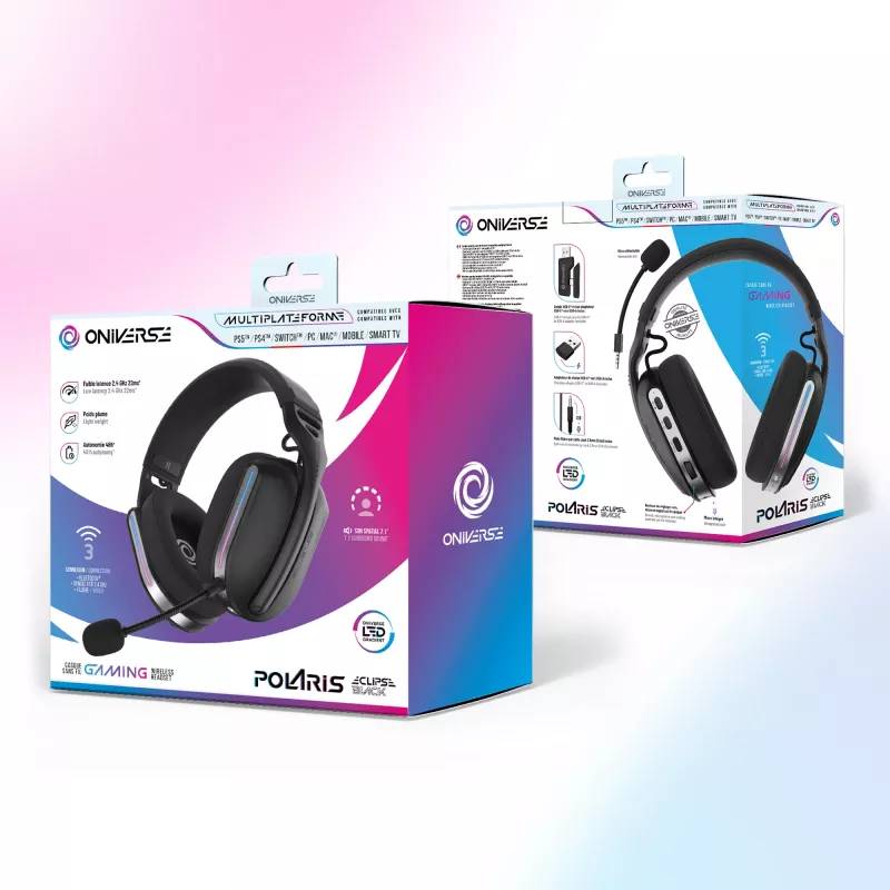 Oniverse langattomat pelikuulokkeet Polaris - Eclipse musta (Multiplatform)