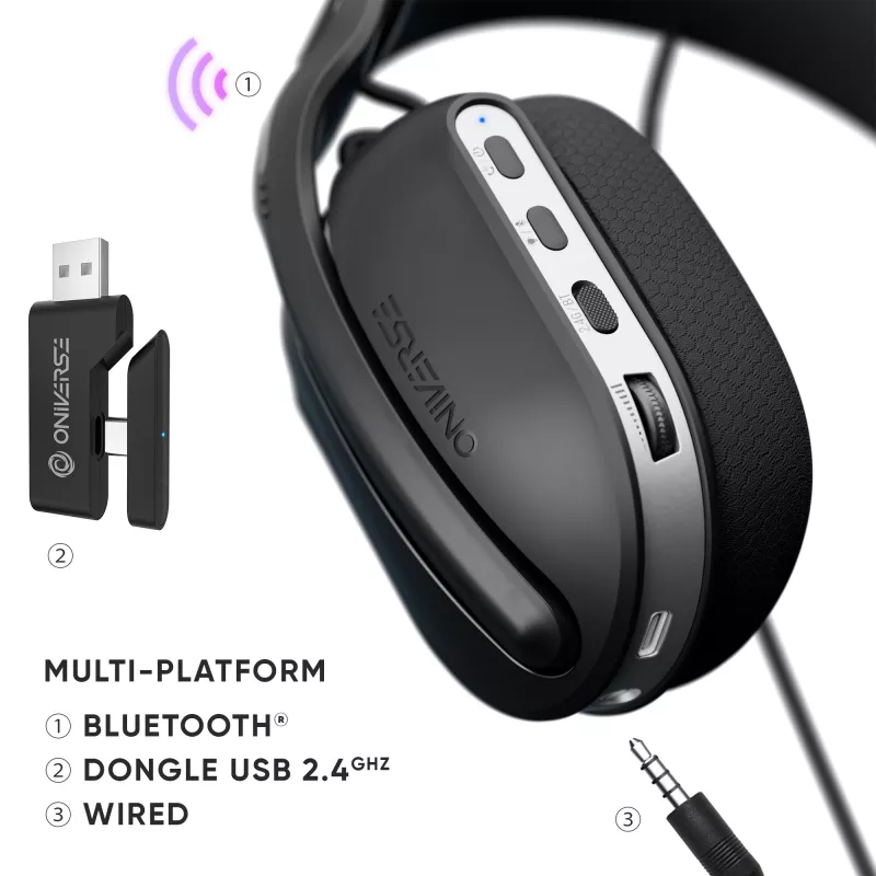 Oniverse langattomat pelikuulokkeet Polaris - Eclipse musta (Multiplatform)