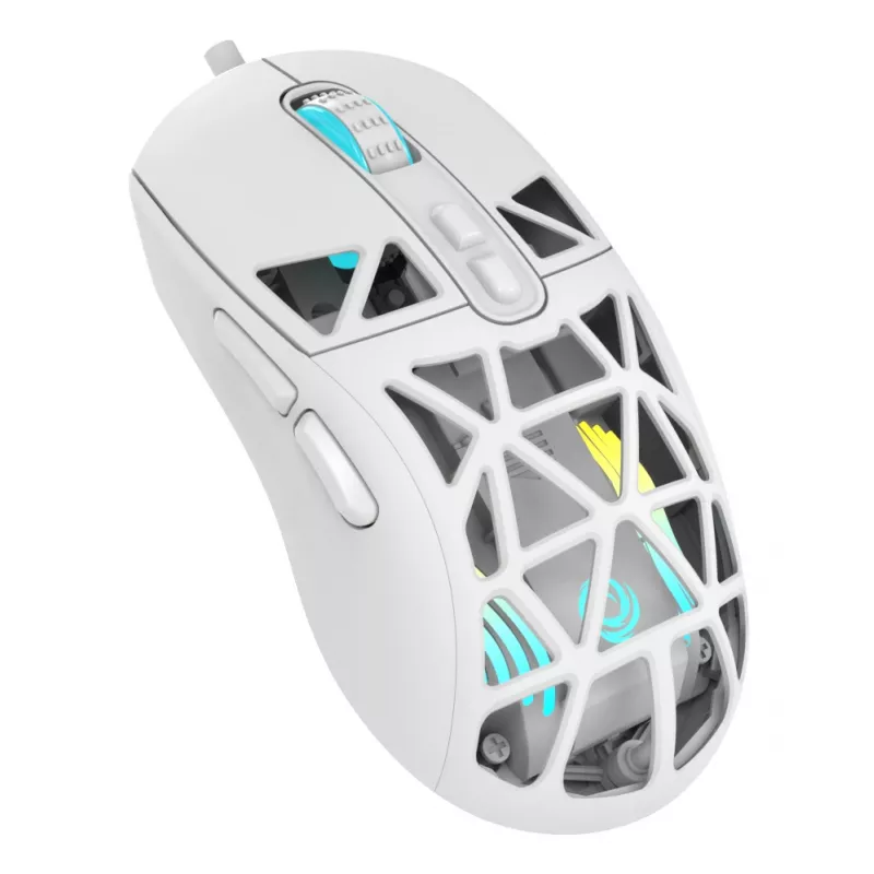 Oniverse - langallinen pelihiiri Kryo - Luxion White (PC), molempikätinen, optinen, USB Type-A, 13800 DPI, valkoinen