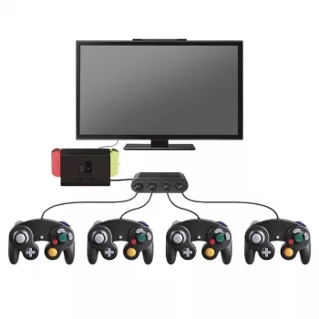 Steelplay Gamecube® -ohjainsovitin (Switch), Nintendo Switch, sovitin, musta, USB, johdollinen, 1 kpl