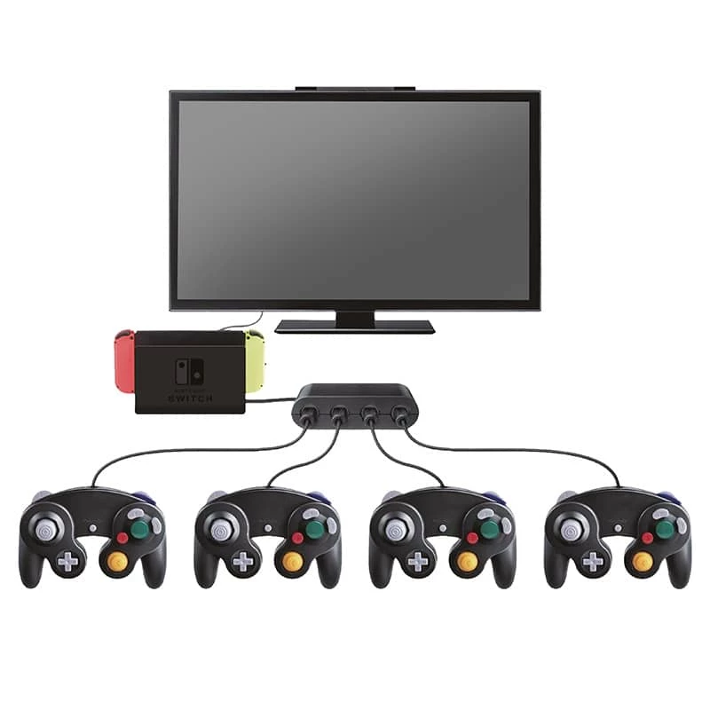 Steelplay Gamecube® -ohjainsovitin (Switch), Nintendo Switch, sovitin, musta, USB, johdollinen, 1 kpl