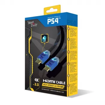 Steelplay 4K 2.0 HDMI High Speed Ultra HD LED -kaapeli 2M, 2 m, HDMI tyyppi A (standardi), HDMI tyyppi A (standardi), 3D, 18 Gbit/s, musta, sininen
