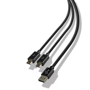 Steelplay Dual Play & Charge -kaapeli ohjaimelle - musta (PS4)