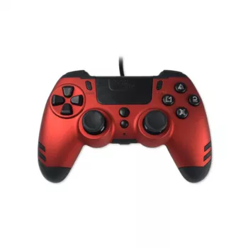 Lexip Metaltech – johdollinen ohjain – rubiininpunainen (Multi), peliohjain, PC, PlayStation 4, D-Pad, Home-painike, Options-painike, Share-painike, analoginen/digitaalinen, monivärinen, johdollinen