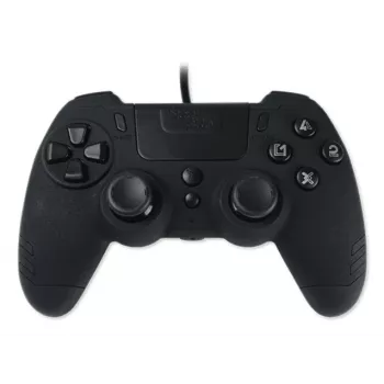 Lexip Metaltech - johdollinen ohjain - Ebony musta (Multi), peliohjain, PC, PlayStation 4, D-Pad, Home-painike, Options-painike, Share-painike, analoginen/digitaalinen, monivärinen, johdollinen