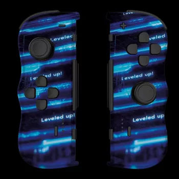 Lexip X CRUNCHYROLL - LEVEL UP WL TWIN PADS, peliohjain, Nintendo Switch 2, ristiohjain, suuntapainikkeet, analoginen / digitaalinen, langaton, musta, sininen