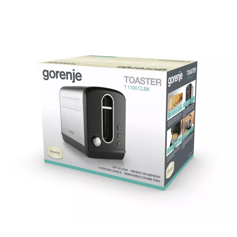 Gorenje T1100CLBK 6 2 viipaletta 1100 W musta