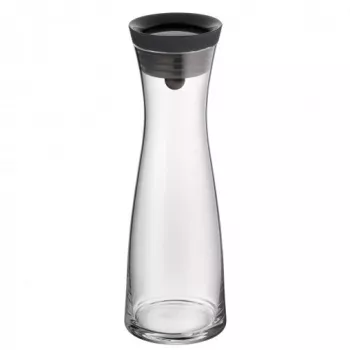 WMF Basic vesikannu 1,0 musta, kannu, 1 L, musta, läpinäkyvä, lasi, pyöreä, Köhler & Wilms