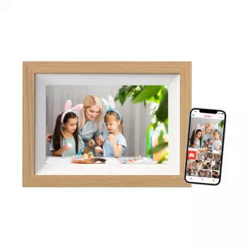 Braun DigiFrame 10W digitaalinen valokuvakehys valkoinen, puu 25,6 cm (10,1 tuumaa) kosketusnäyttö WLAN