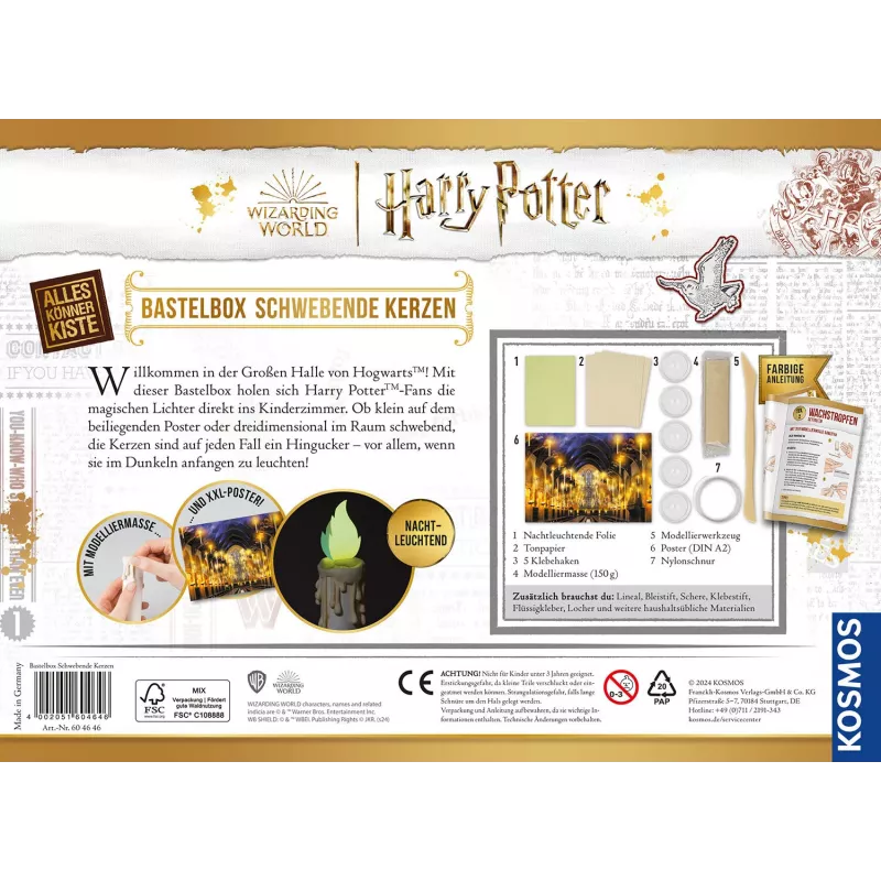 Kosmos Harry Potter, lasten askartelusarja, 8 vuotta, myrkytön, monivärinen