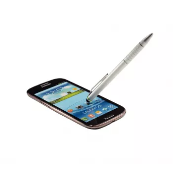 Leitz Stylus-kynät 2-in-1 Complete kosketusnäyttölaitteille, universaali, kaikki merkit, hopea, iPad, alumiini, silikoni, 10 g