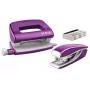 Leitz nitoja & rei'itin -sarja Mini WOW, 10 arkkia, metalli, violetti, metalli, muovi, 80 g/m², 3,5 cm, takaosa