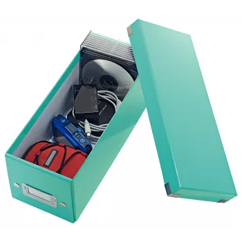 Leitz Click & Store WOW CD-säilytyslaatikko, turkoosi, kartonki, 143 mm, 352 mm, 136 mm, 440 g