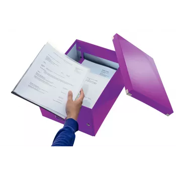Leitz Click & Store WOW keskikokoinen säilytyslaatikko, violetti, kartonki, 16,7 L, 281 mm, 200 mm, 265 x 335 x 188 mm