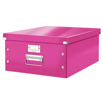 Leitz Click & Store WOW suuri säilytyslaatikko, pinkki, kartonki, nikkeli, 369 mm, 482 mm, 200 mm