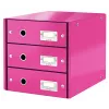Leitz Click & Store WOW laatikosto (3 laatikkoa), pinkki, kartonki, 286 mm, 358 mm, 282 mm, 2,21 kg