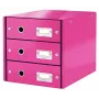 Leitz Click & Store WOW laatikosto (3 laatikkoa), pinkki, kartonki, 286 mm, 358 mm, 282 mm, 2,21 kg