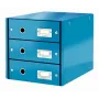 Leitz Click & Store WOW laatikosto (3 laatikkoa), sininen, kartonki, 2,21 kg
