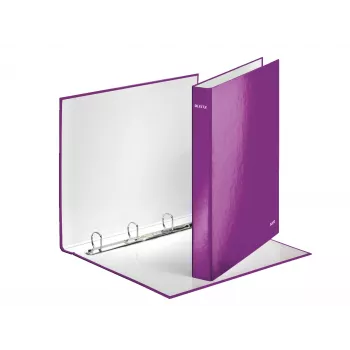 Leitz rengaskansio WOW laminoitu A4+ 4DR/25mm, A4, kartonki, metalli, violetti, 230 arkkia, 80 g/m², 2,5 cm