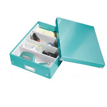 Leitz Click & Store WOW keskikokoinen järjestelylaatikko, sininen, kartonki, 880 g