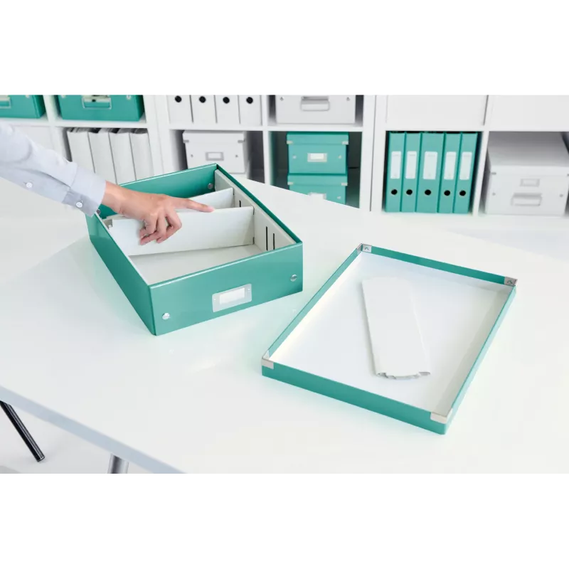 Leitz Click & Store WOW keskikokoinen järjestelylaatikko, sininen, kartonki, 880 g