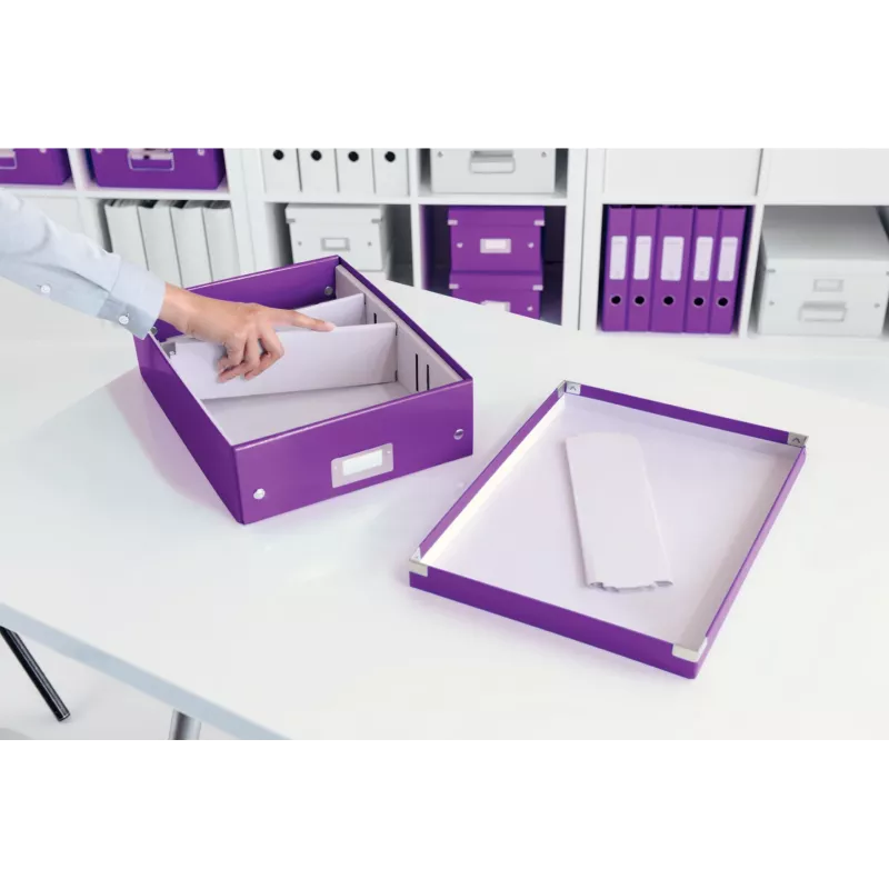 Leitz Click & Store WOW keskikokoinen järjestelylaatikko, violetti, kartonki, 880 g