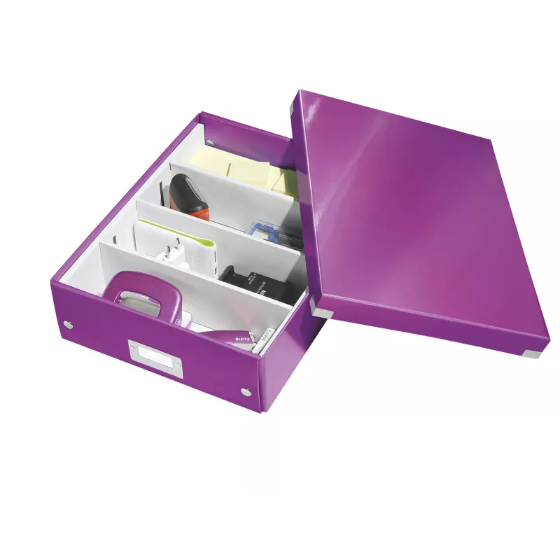 Leitz Click & Store WOW keskikokoinen järjestelylaatikko, violetti, kartonki, 880 g