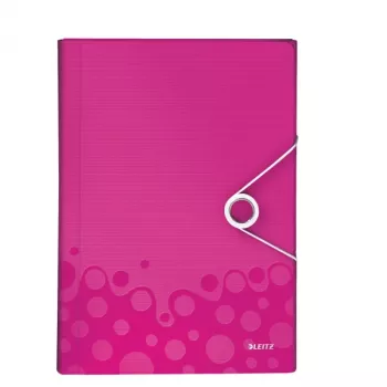 Leitz WOW -projektikansio PP, tavallinen arkistokansio, A4, polypropeeni (PP), metalli, pinkki, 200 arkkia, 254 mm