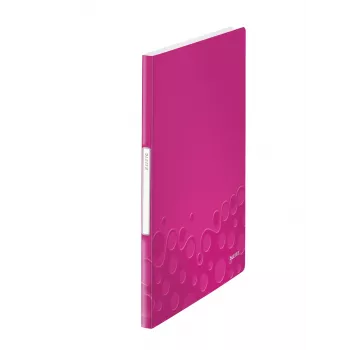 Leitz WOW -näyttökirja PP 20 taskua, metalli, pinkki, polyvinyylikloridi (PVC), 20 taskua, A4, 231 mm, 13 mm